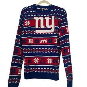 NFL NY Giants Blue and Red Crewneck Sweater